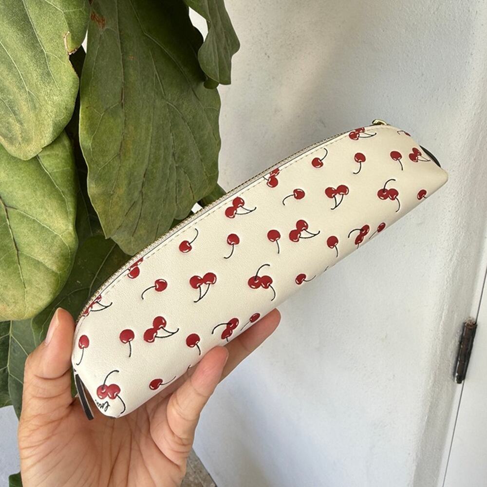 Bundle‼️Coach Sunglass Case Cherry Print CFA49 & Pencil Case CFA45 - Picture 4 of 9